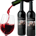 Étiquette Pour Bouteilles De Vin Friends photo men guys black<br><div class="desc">A gift for your best friend(s) for birthdays,  Christmas or a special event for men,  guys. White text: Best Friends.  Personalize and use your own horizontal photo,  and add your names. A classic black background.</div>