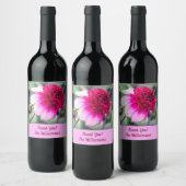Étiquette Pour Bouteilles De Vin Frilly Pink et Magenta Dahlia (Bouteilles)