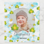 Étiquette Pour Bouteilles De Vin Frog Prince Anniversaire de enfant (Étiquettes simples)