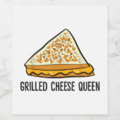 Étiquette Pour Bouteilles De Vin Fromage Grillé Queen Funny Fromage Grillé (Étiquettes simples)