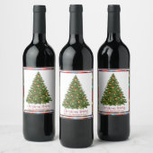 Étiquette Pour Bouteilles De Vin Frontière des Esprits de Noël (Bouteilles)