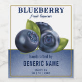 Étiquette Pour Bouteilles De Vin Fruit aux bleuets (Étiquettes simples)