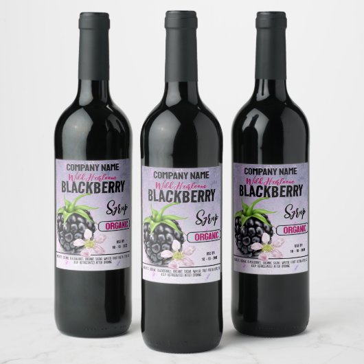 Étiquette Pour Bouteilles De Vin Fruit Blackberry (Bouteilles)