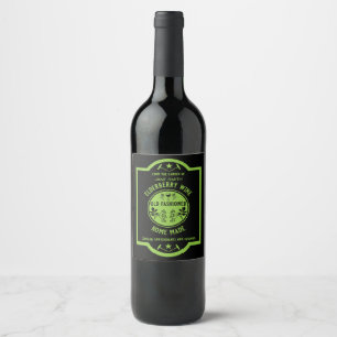 Étiquette Pour Bouteilles De Vin Fruit d'Elderberry fait maison