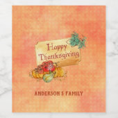 Étiquette Pour Bouteilles De Vin Fruits D'Automne Dans Le Cadre (Étiquettes simples)