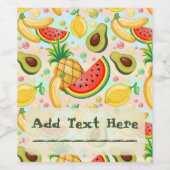 Étiquette Pour Bouteilles De Vin Fruits d'été frais Motif (Étiquettes simples)