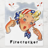 Étiquette Pour Bouteilles De Vin Fun 4 juillet Firecracker (Étiquettes simples)