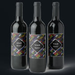 Étiquette Pour Bouteilles De Vin Fun 70th Birthday Party monogram<br><div class="desc">Typographie thème 70ème anniversaire décoration et cadeaux. Le texte comprend féroce et fab à 70. fabuleux à 70, fête extraordinaire 70e anniversaire, extra spécial 70e anniversaire, heureux 70e anniversaire, rocking 70e anniversaire, beau à 70, et extraordinaire 70e anniversaire. Texte coloré clair en noir, jaune, rose, violet, bleu, vert et rouge....</div>