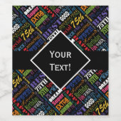 Étiquette Pour Bouteilles De Vin Fun 75e anniversaire fête Monogramme personnalisé (Étiquettes simples)