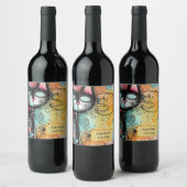 Étiquette Pour Bouteilles De Vin Fun Chat Style Moderne (Bouteilles)