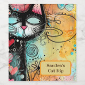 Étiquette Pour Bouteilles De Vin Fun Chat Style Moderne (Étiquettes simples)