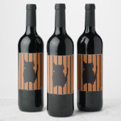 Étiquette Pour Bouteilles De Vin Fun et Fun Halloween Noir Silhouette Chats (Bouteilles)