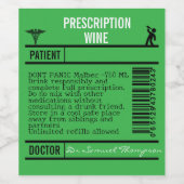 Étiquette Pour Bouteilles De Vin FUN GREEN editable Wine Labels for WINE (Étiquettes simples)
