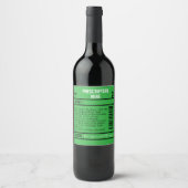 Étiquette Pour Bouteilles De Vin FUN GREEN editable Wine Labels for WINE (Devant)