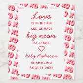 Étiquette Pour Bouteilles De Vin Fun Valentine's Day Famille Faire-part de grossess (Étiquettes simples)