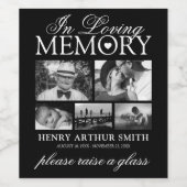 Étiquette Pour Bouteilles De Vin Funérailles commémoratives | Levez un souvenir de  (Étiquettes simples)