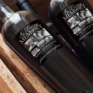 Étiquette Pour Bouteilles De Vin Funérailles commémoratives Levez un souvenir de