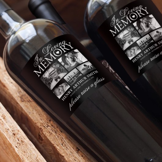 Étiquette Pour Bouteilles De Vin Funérailles commémoratives | Levez un souvenir de 