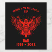 Étiquette Pour Bouteilles De Vin Funérailles de moto en mémoire (Étiquettes simples)