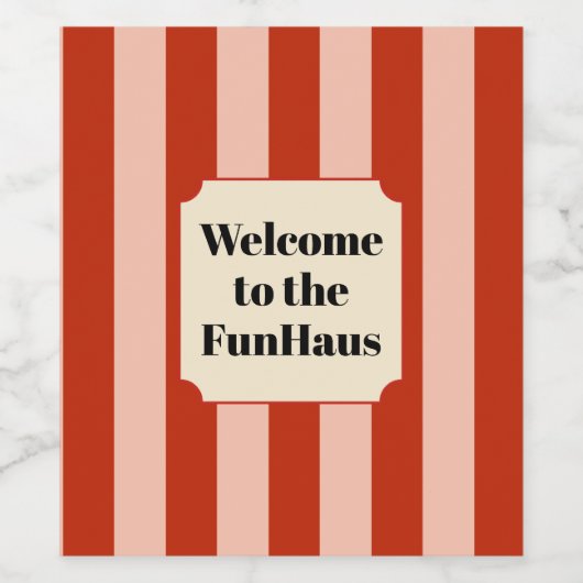 Étiquette Pour Bouteilles De Vin FunHaus Circus Drinks Bar (Étiquettes simples)