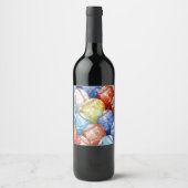 Étiquette Pour Bouteilles De Vin Funky Multi Coloured Baseballs (Devant)