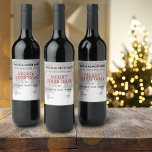 Étiquette Pour Bouteilles De Vin Funny 2021 Est Presque Sur Le Nom Rustique Vacance<br><div class="desc">Une excellente idée cadeau pour vos amis et votre famille. Bois foncé rustique,  pin blanc et flocons de neige. "2021 est presque terminé" et Une fois de plus à WINE à propos" dans la typographie classique et moderne. Ajoutez votre nom à celui-ci d'un design gentil.</div>