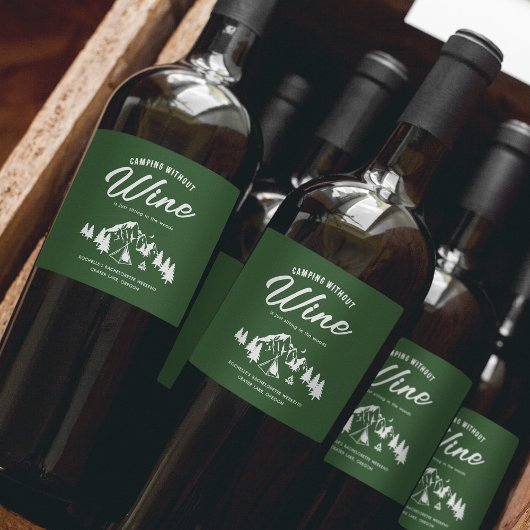 Étiquette Pour Bouteilles De Vin Funny Camping Bachelorette