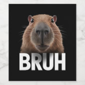 Étiquette Pour Bouteilles De Vin Funny Capybara Bruh (Étiquettes simples)