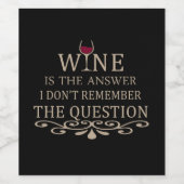 Étiquette Pour Bouteilles De Vin Funny cite le célèbre slogan de buveur de vin (Étiquettes simples)