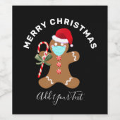 Étiquette Pour Bouteilles De Vin Funny Covid Noël Quarantine Gingerbread do-it-your (Étiquettes simples)