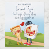 Étiquette Pour Bouteilles De Vin Funny Fête des mariées de pizza (Étiquettes simples)