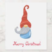 Étiquette Pour Bouteilles De Vin Funny gnome  (Étiquettes simples)