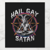 Étiquette Pour Bouteilles De Vin Funny Hail Gay Satan LGBT Goth Gay pride Baphomet (Étiquettes simples)
