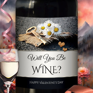 Étiquette Pour Bouteilles De Vin Funny Happy Hearts Valentine's Day Vin Étiquette
