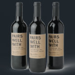 Étiquette Pour Bouteilles De Vin Funny Paires bien avec Devenir une tante et un onc<br><div class="desc">Funny Paires bien avec Devenir une tante et un oncle Étiquette de vin</div>