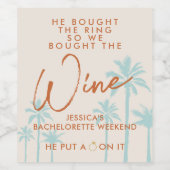 Étiquette Pour Bouteilles De Vin Funny Tropical Bachelorette Week-end (Étiquettes simples)