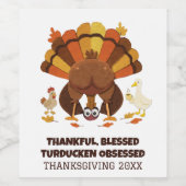 Étiquette Pour Bouteilles De Vin Funny Turducken Thanksgiving (Étiquettes simples)