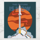 Étiquette Pour Bouteilles De Vin Fusées Mars Landing (Étiquettes simples)