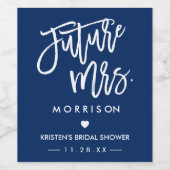 Étiquette Pour Bouteilles De Vin Futur MRS Marine Blue Bachelorette Party Favoriser (Étiquettes simples)