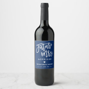 Étiquette Pour Bouteilles De Vin Futur MRS Marine Blue Bachelorette Party Favoriser