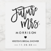 Étiquette Pour Bouteilles De Vin Future MRS Dessin à Main Lettre Réception de Maria (Étiquettes simples)