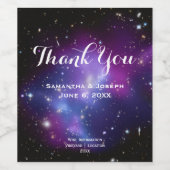 Étiquette Pour Bouteilles De Vin Galaxies violettes Mariage Merci (Étiquettes simples)