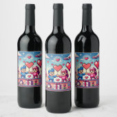 Étiquette Pour Bouteilles De Vin Gamer 8 bits Saint-Valentin (Bouteilles)