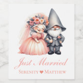 Étiquette Pour Bouteilles De Vin Garden Gnome Fairytale Rustique Mariage (Étiquettes simples)