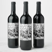 Étiquette Pour Bouteilles De Vin Garden Stained Glass (Bouteilles)