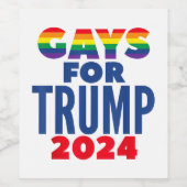 Étiquette Pour Bouteilles De Vin Gays Pour L'Élection De Trump En 2024 (Étiquettes simples)