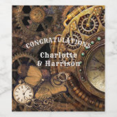 Étiquette Pour Bouteilles De Vin Gears Vintage Steampunk (Étiquettes simples)