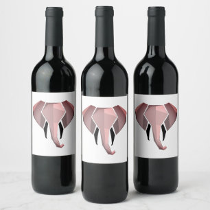Étiquette Pour Bouteilles De Vin Géométrie Tête d'éléphant