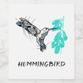 Étiquette Pour Bouteilles De Vin Géométrique des colibris (Étiquettes simples)