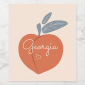 Étiquette Pour Bouteilles De Vin Georgia Peach (Étiquettes simples)